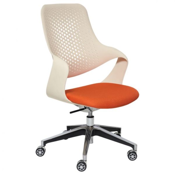 Orange and white chair for office