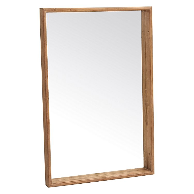 mirror light wood frame