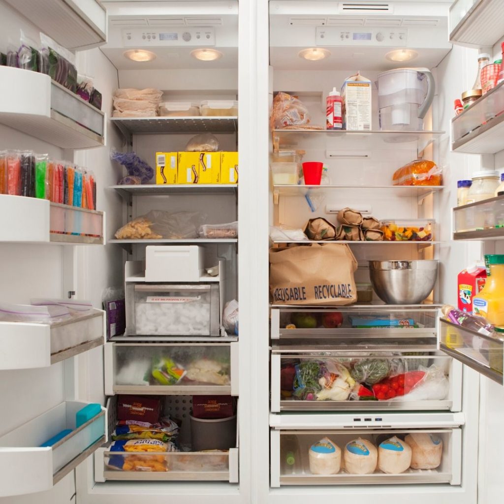 Inside a fridge